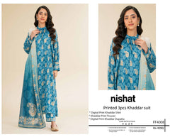 Nishat Printed 3pcs Khaddar Suit