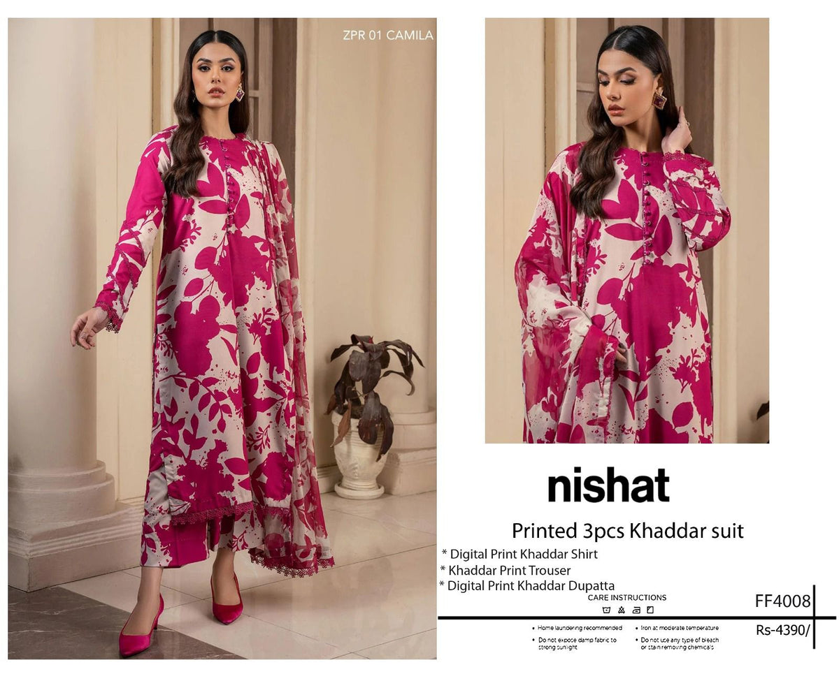 Nishat Printed 3pcs Khaddar Suit